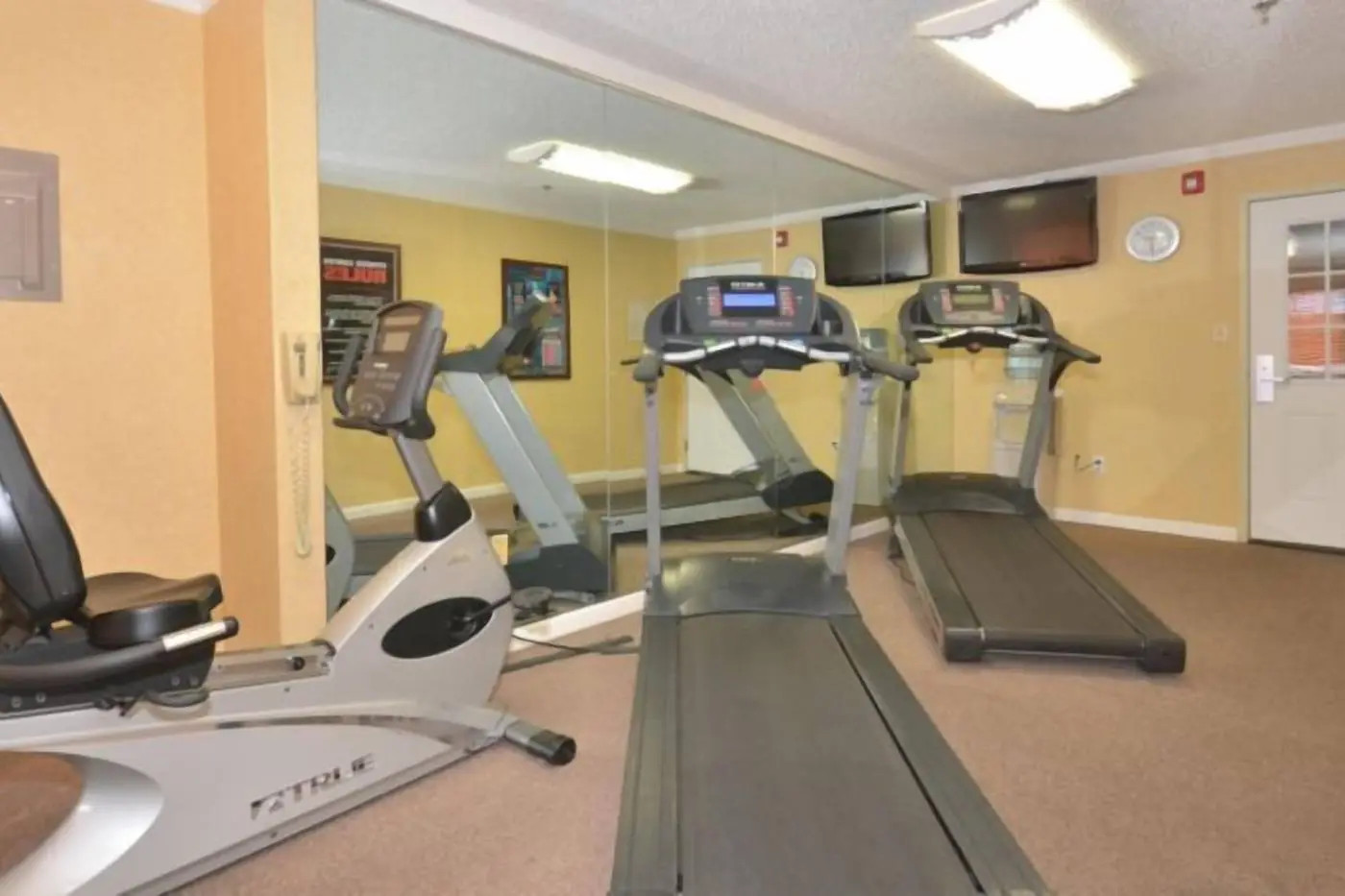 Fitness center with treadmills and an exercise bike